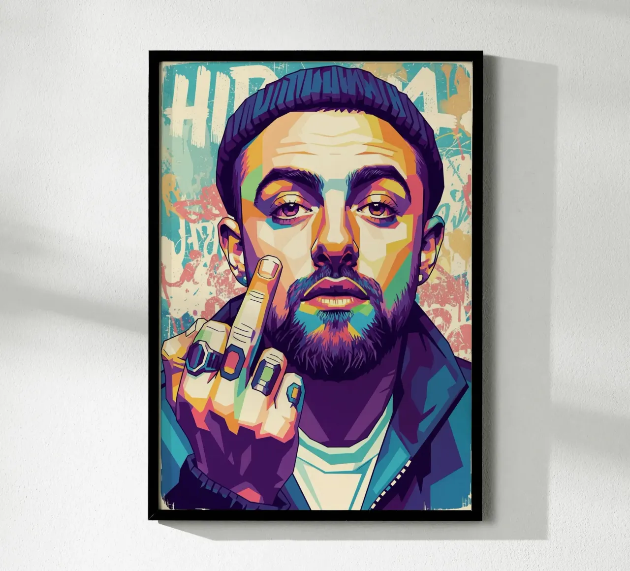 Lo stile di Mac Miller poster con telaio in alluminio da Hantamrata