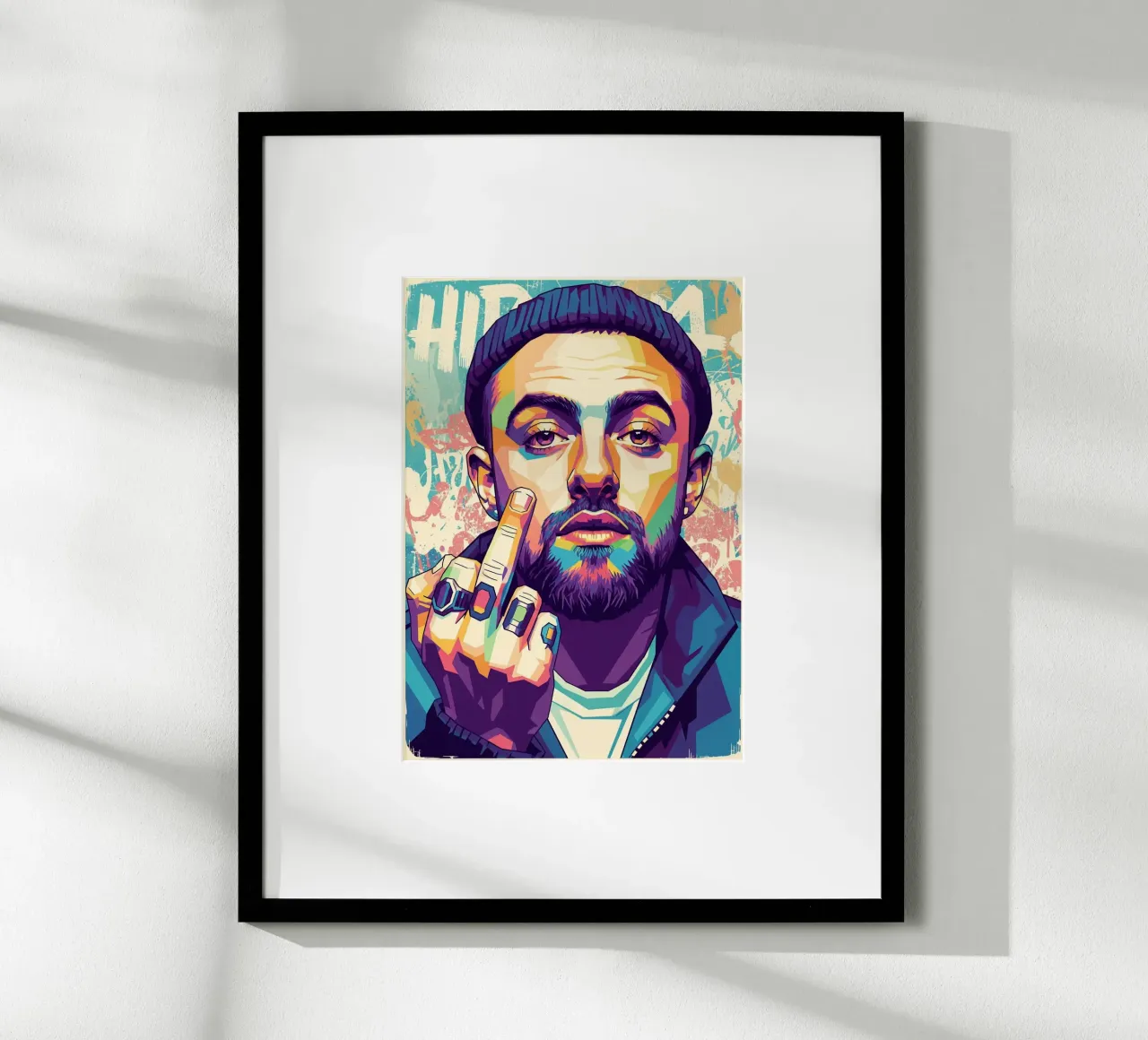 Lo stile di Mac Miller poster con telaio in alluminio da Hantamrata