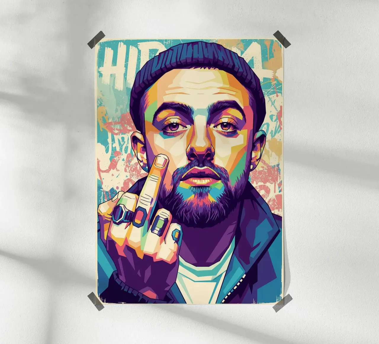 Lo stile di Mac Miller poster con telaio in alluminio da Hantamrata