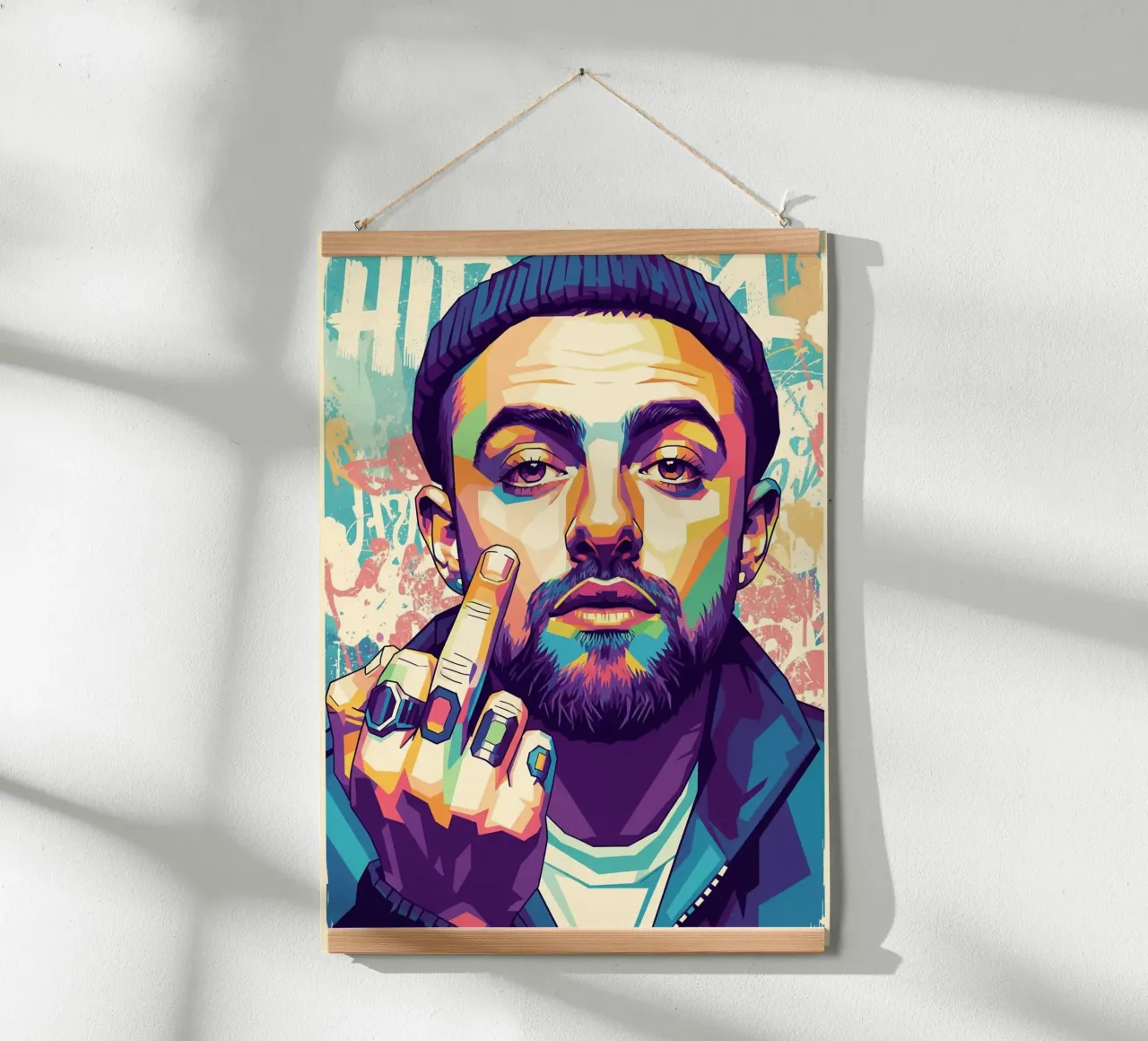 Lo stile di Mac Miller poster con telaio in alluminio da Hantamrata