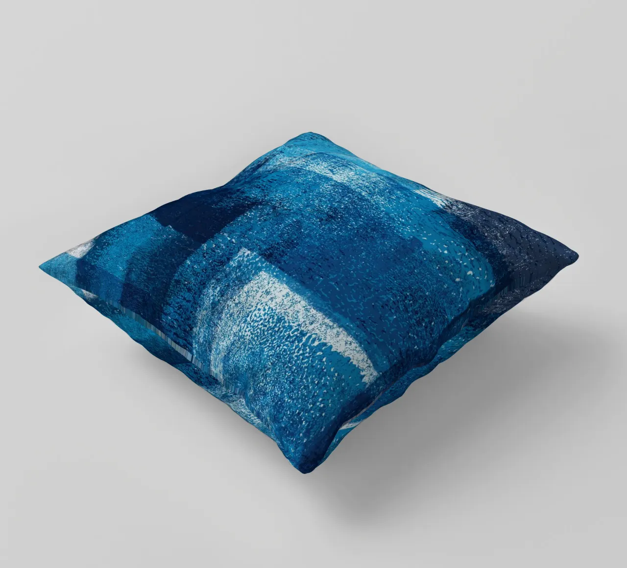 Surfaces 17 | Cyan, White and Dark Blue cuscino da sabidussi
