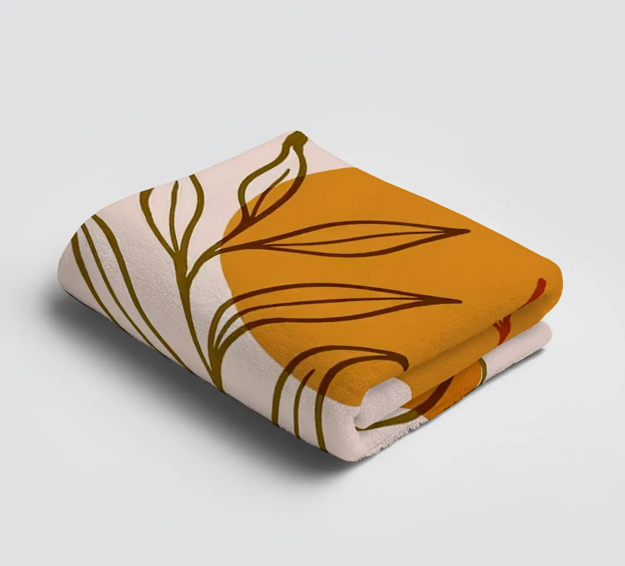Abstract Botanical Art with Earth Tones _ Minimalist Nature towel by Charlotte Gagnon