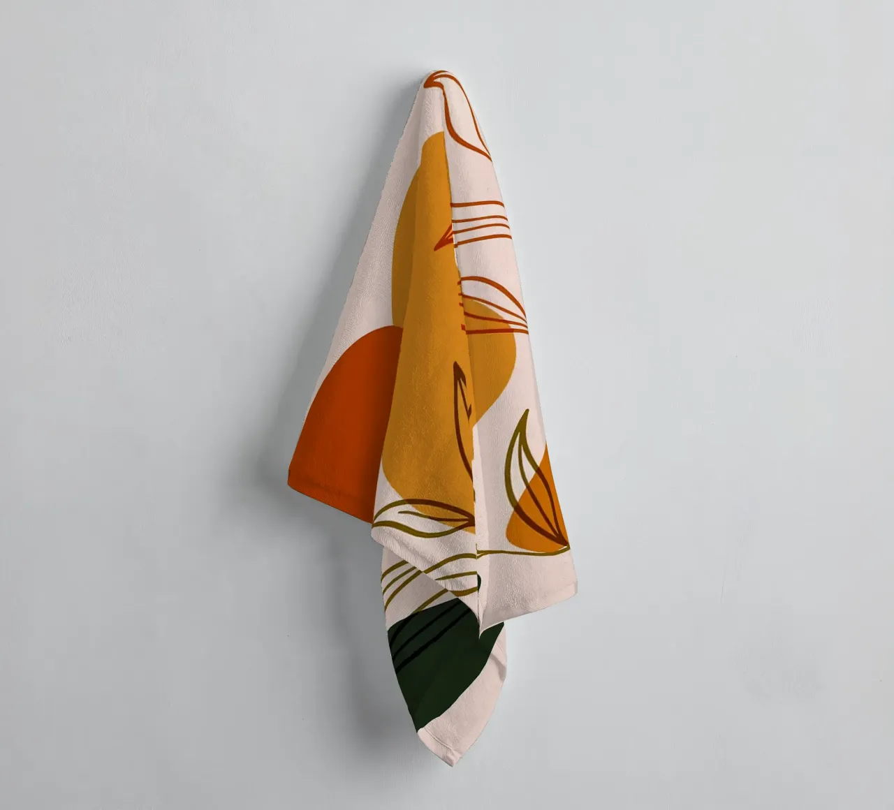 Abstract Botanical Art with Earth Tones _ Minimalist Nature towel by Charlotte Gagnon