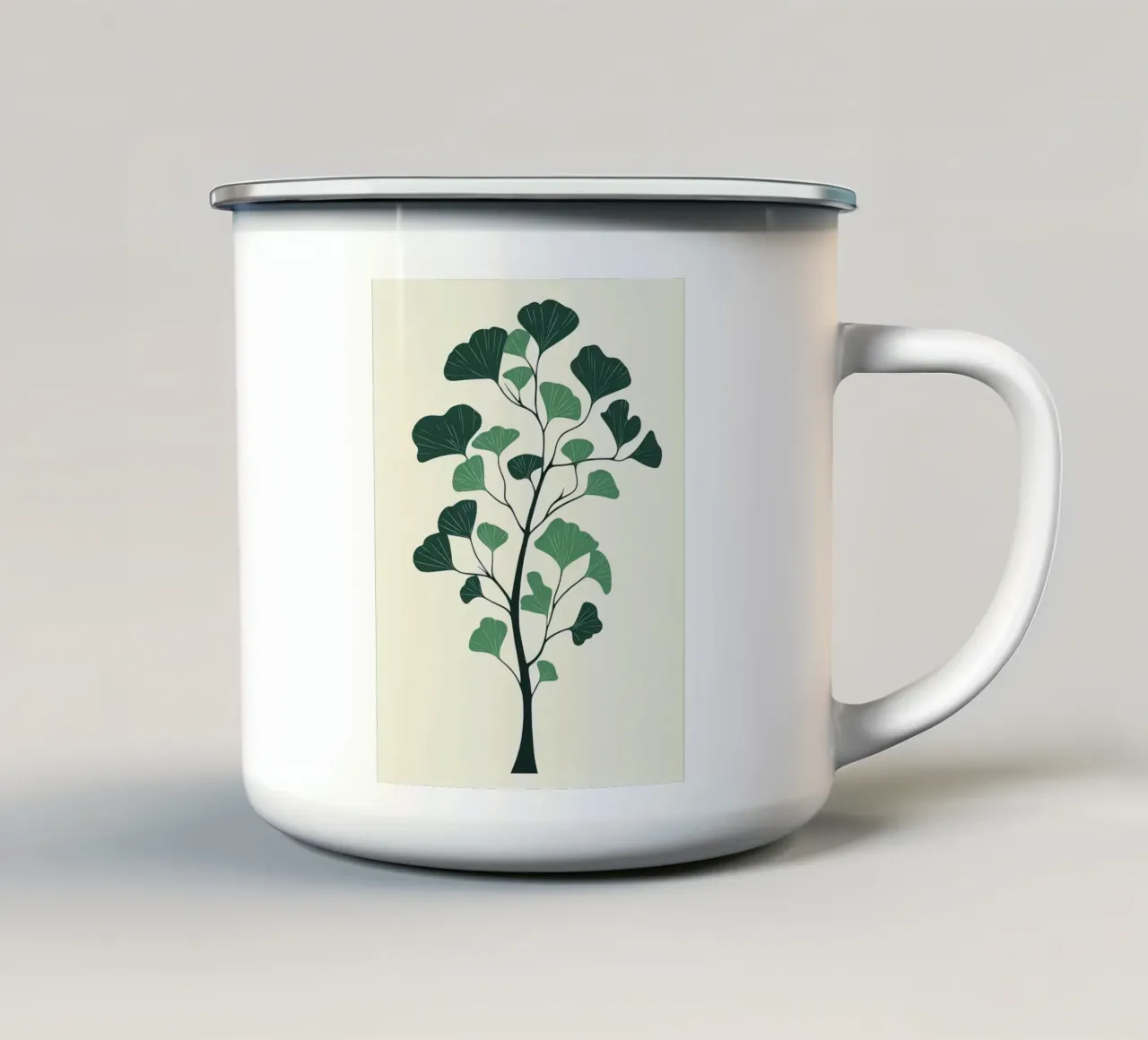 Illustrazione dell'albero di ginkgo tazza in smalto da Charlotte Gagnon