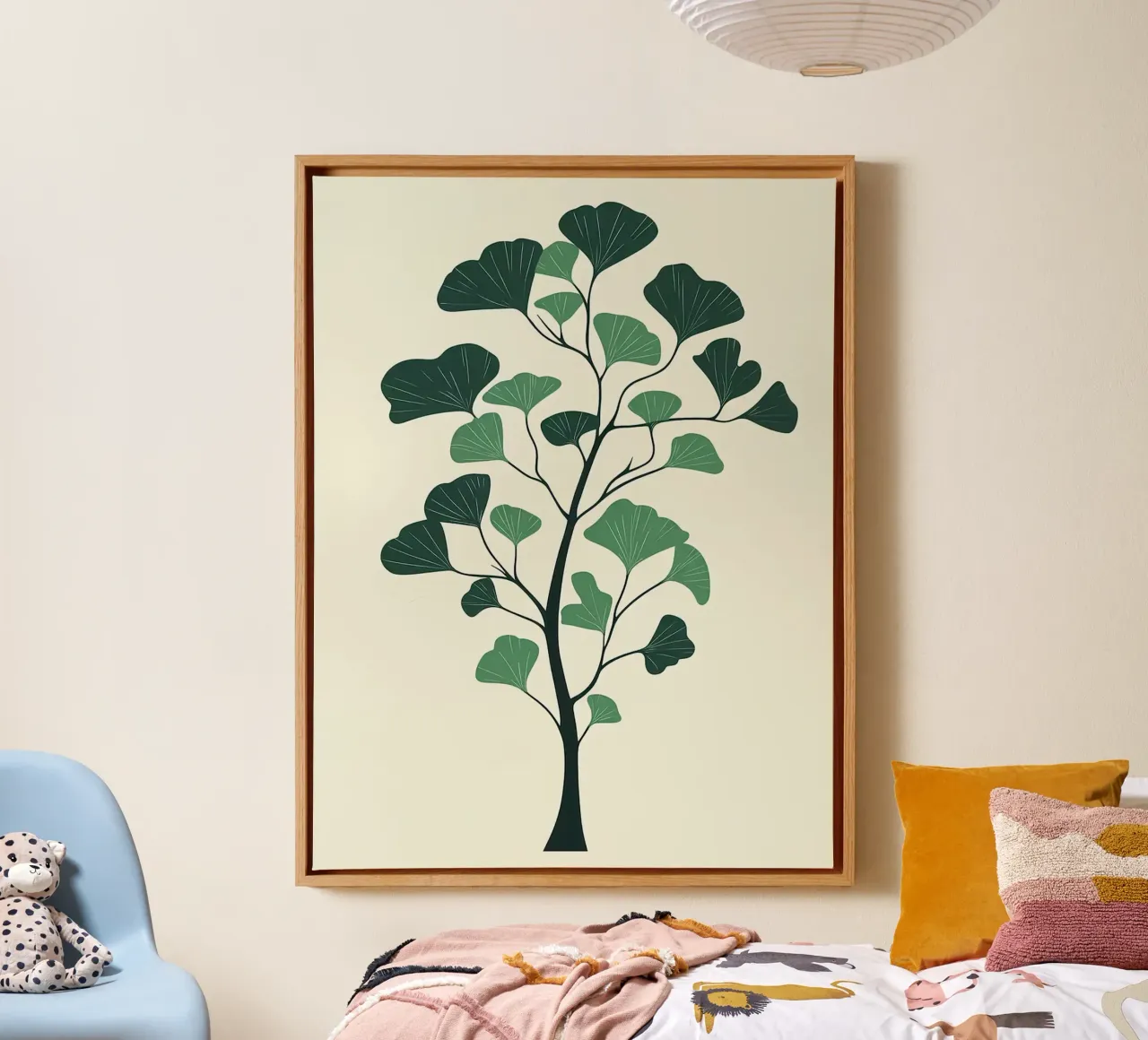 Illustrazione dell'albero di ginkgo tela con Cornice a cassetta da Charlotte Gagnon
