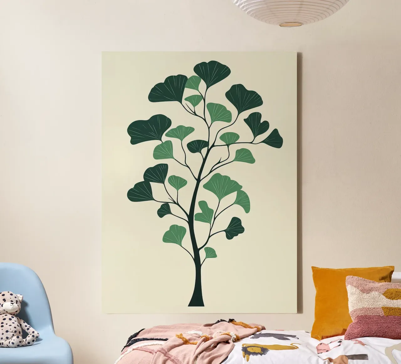 Illustrazione dell'albero di ginkgo tela con Cornice a cassetta da Charlotte Gagnon