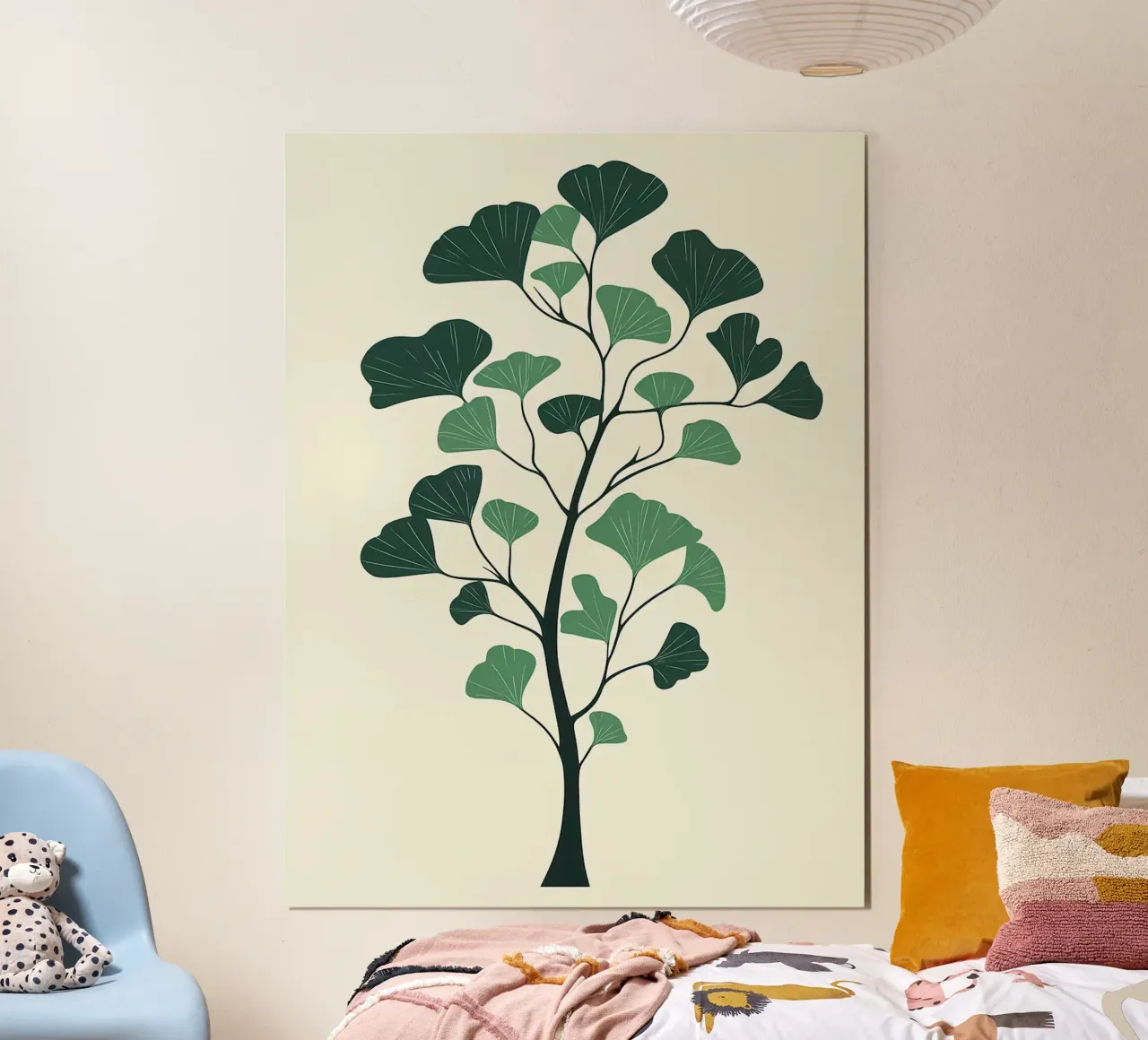 Illustrazione dell'albero di ginkgo poster con telaio in plastica da Charlotte Gagnon