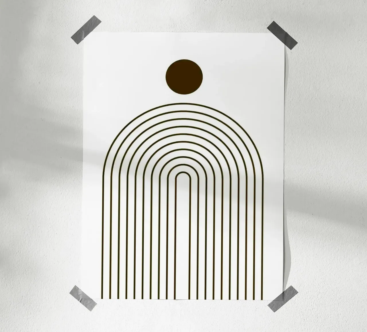 Archi d'oro Arte astratta poster con telaio in plastica da Charlotte Gagnon