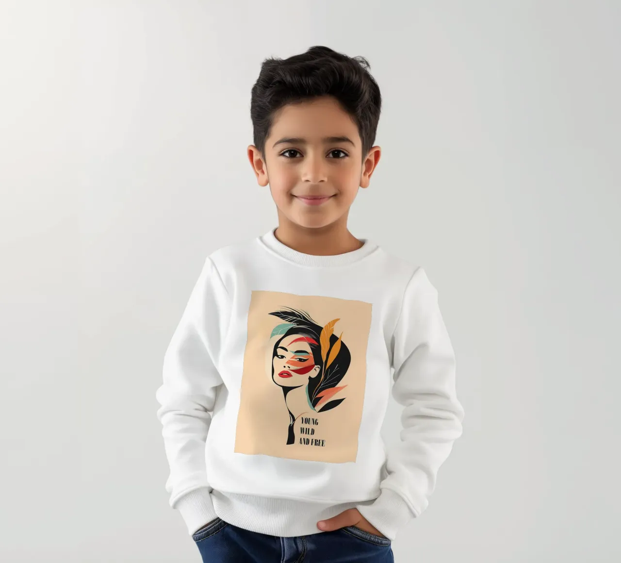 Joven, salvaje y libre sudadera para niño de Charlotte Gagnon