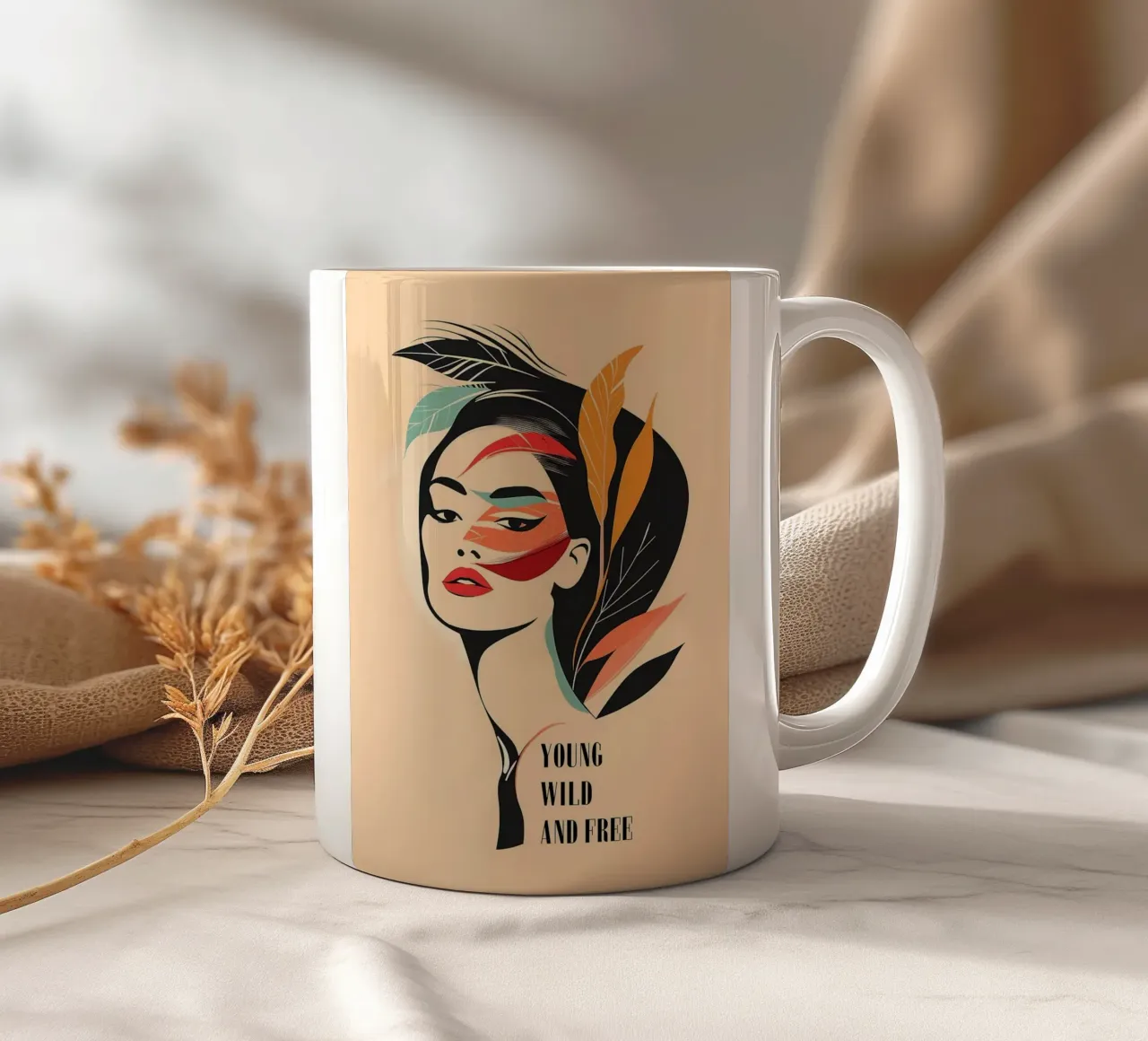Giovane selvaggio e libero tazza in ceramica da Charlotte Gagnon