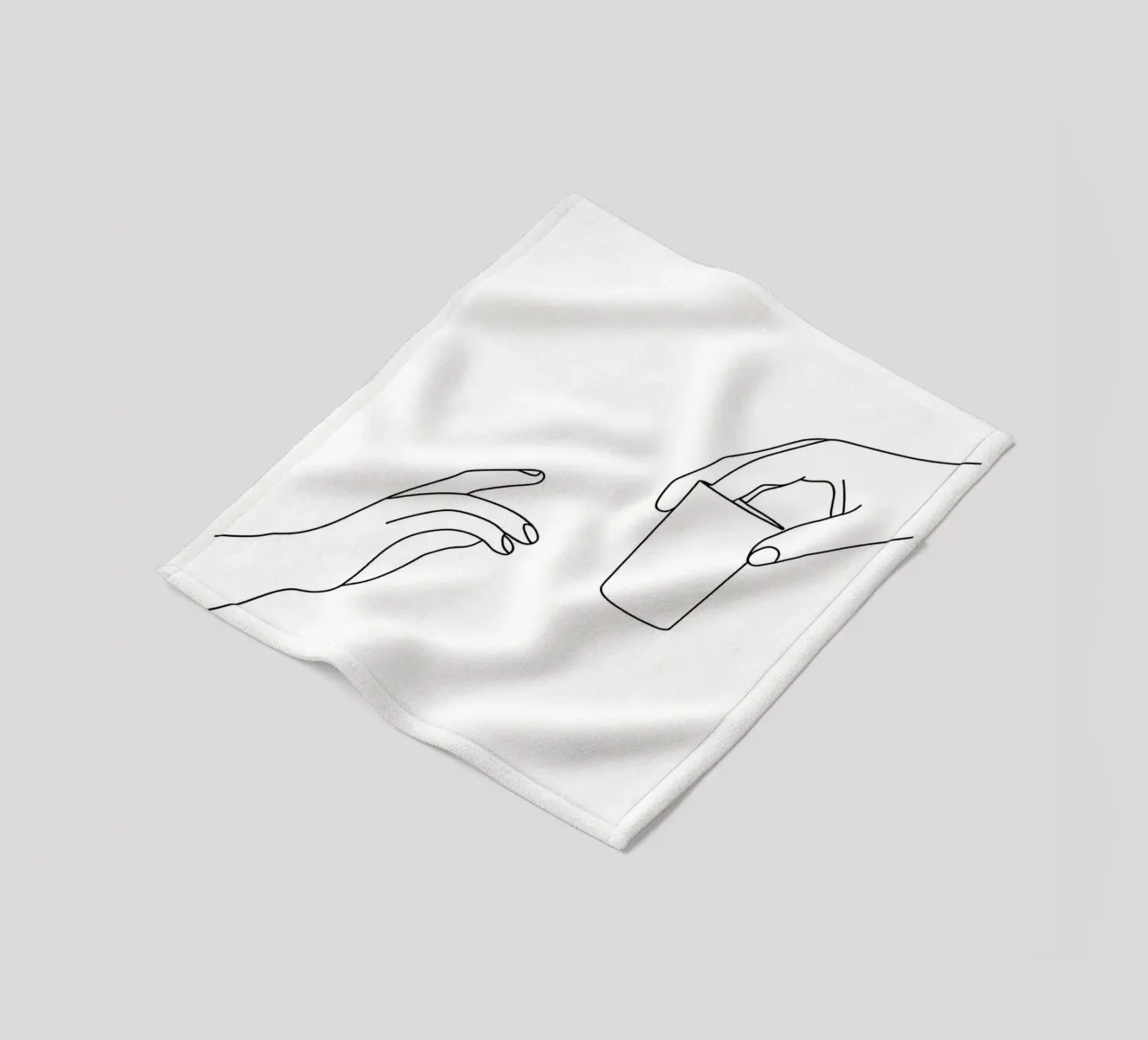Mano che offre una tazza Line art minimalista coperta in pile da Charlotte Gagnon