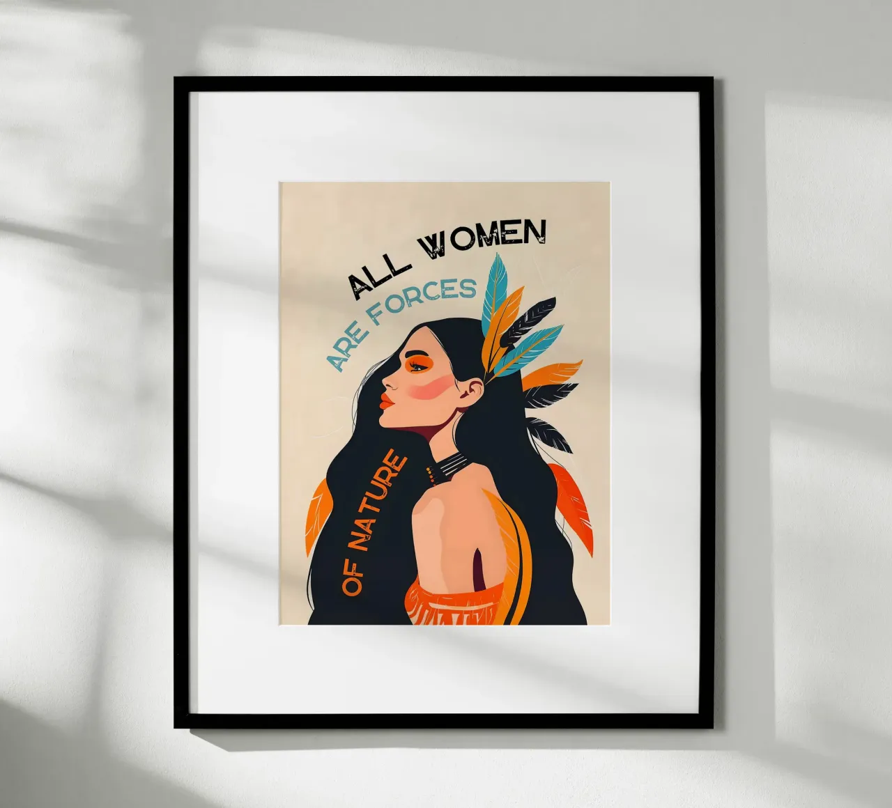 Tutte le donne sono forze della natura poster con telaio in plastica da Charlotte Gagnon