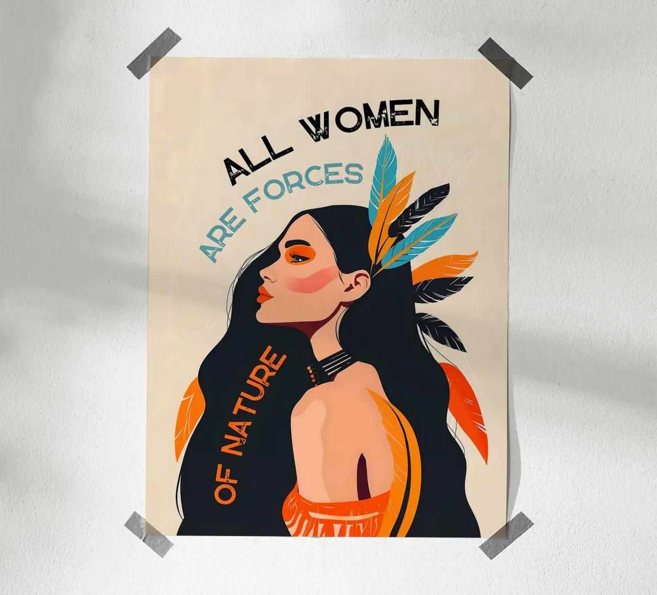 Tutte le donne sono forze della natura poster con telaio in plastica da Charlotte Gagnon