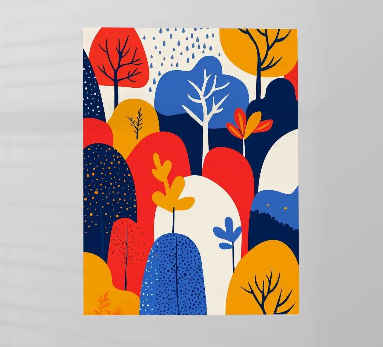 Astratto Boho Foresta Modello Illustrazione d'arte minimalista pellicola backlit da Charlotte Gagnon