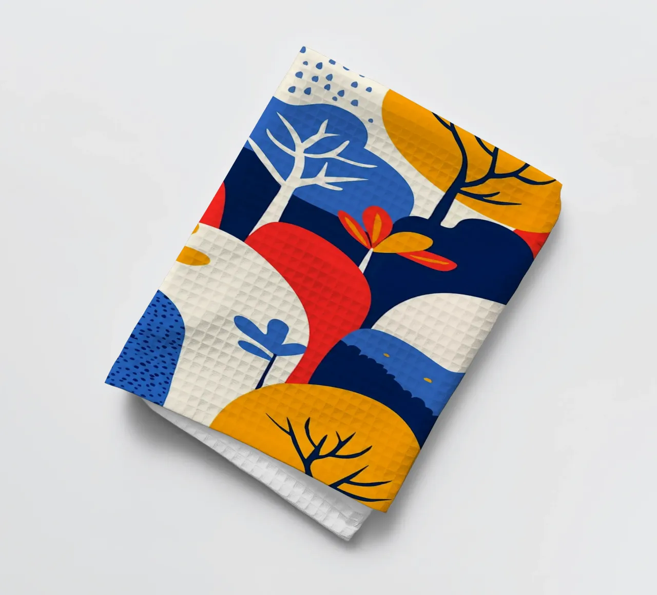 Motif abstrait de forêt bohème Illustration d'art minimaliste torchon de Charlotte Gagnon