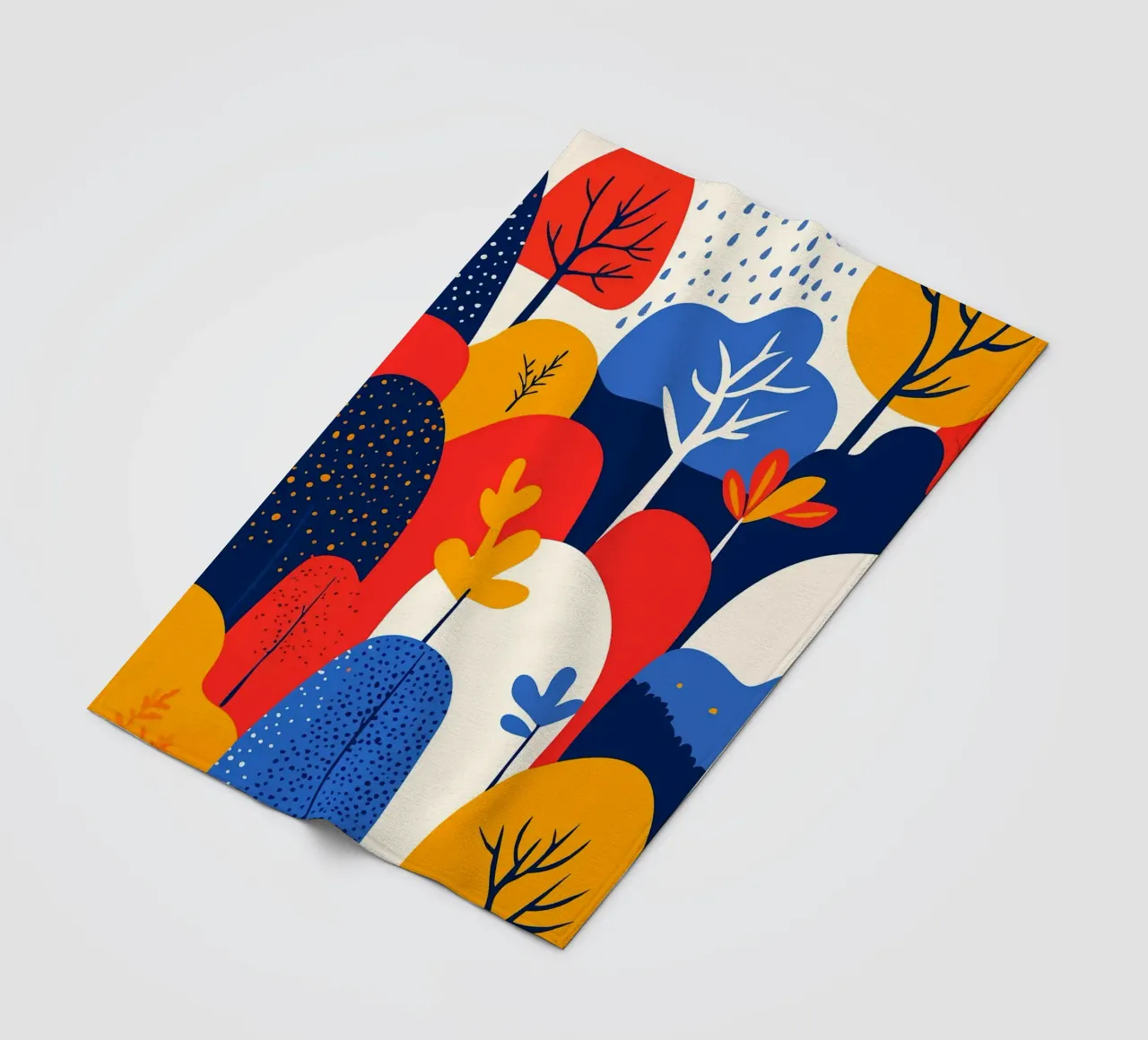 Abstract Boho Forest Pattern Minimalist Art Illustration fleece blanket by Charlotte Gagnon