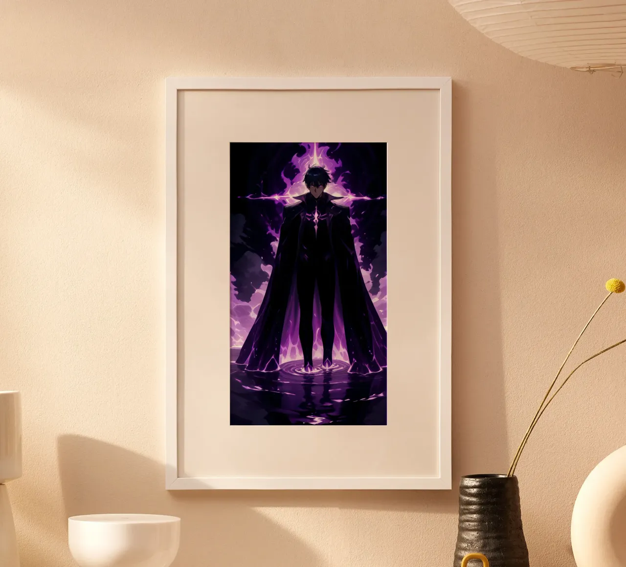 Livellamento in solitaria di Sung Jinwoo poster con telaio in plastica da Alfamart
