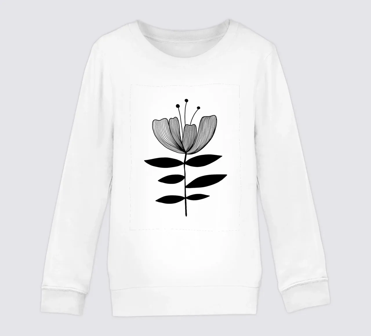 Illustrazione floreale in bianco e nero felpa bambino da Hiroto Mori