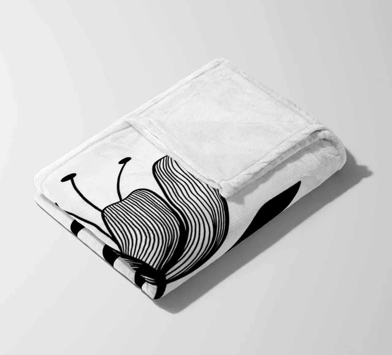Illustrazione floreale in bianco e nero coperta in pile da Hiroto Mori