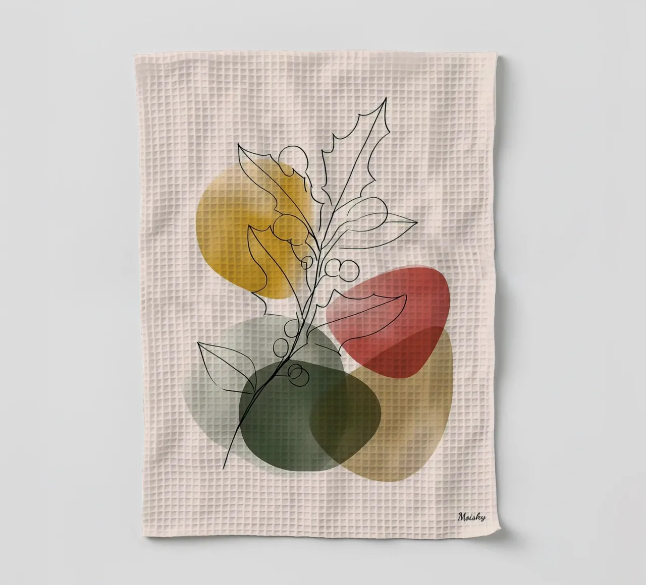 Holly Branch Minimalist Line Art torchon de Hiroto Mori