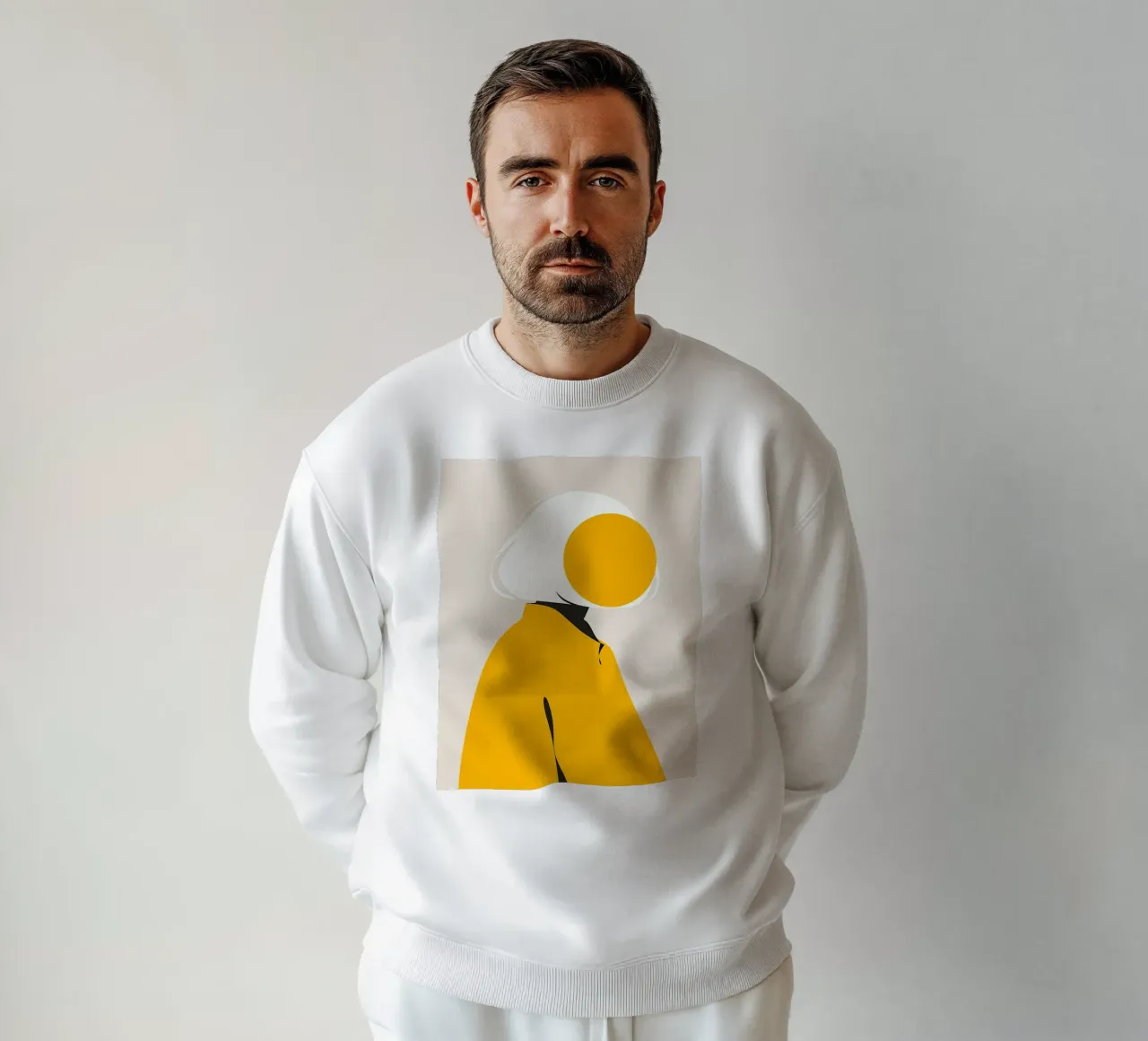 Portrait abstrait minimaliste Thème jaune sweat de Hiroto Mori