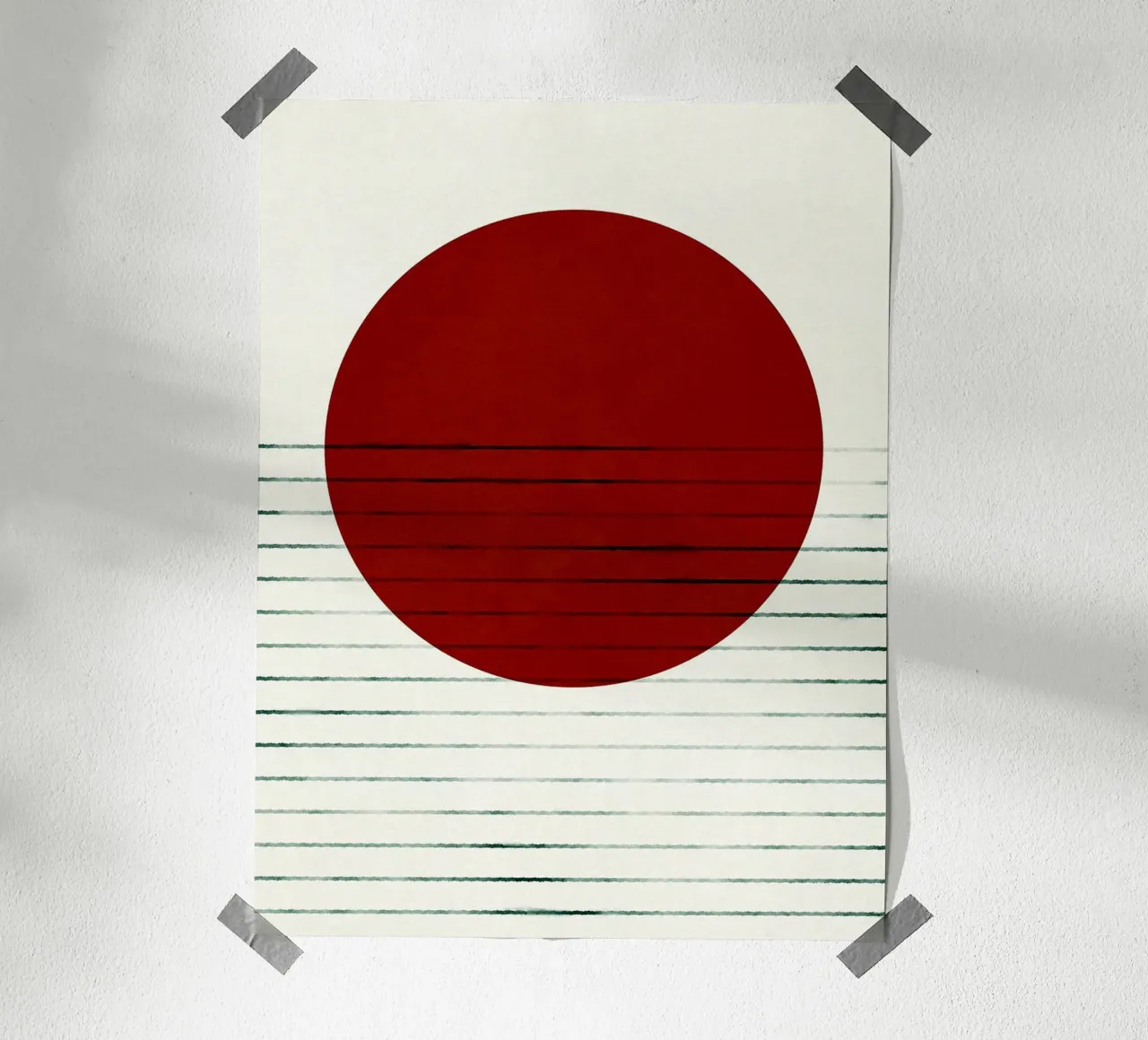 Cerchio rosso Arte minimalista poster con telaio in plastica da Hiroto Mori