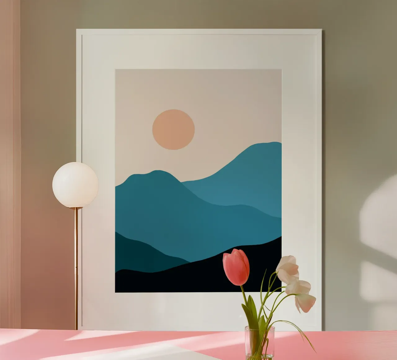 Tramonto minimalista in montagna poster da Hiroto Mori