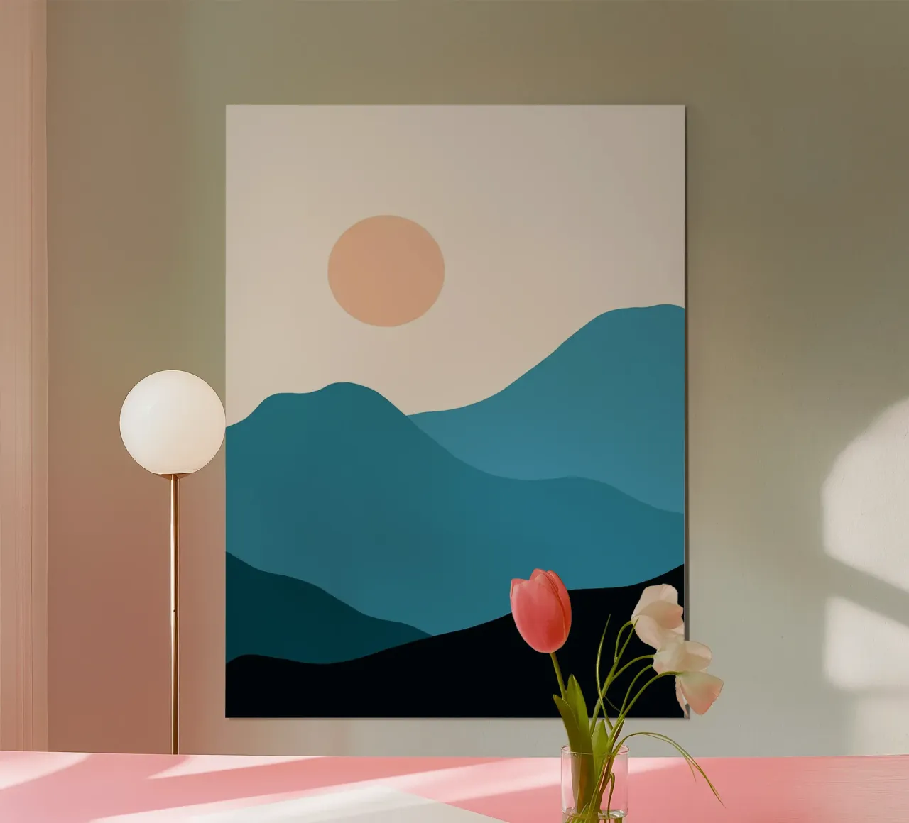 Tramonto minimalista in montagna poster da Hiroto Mori
