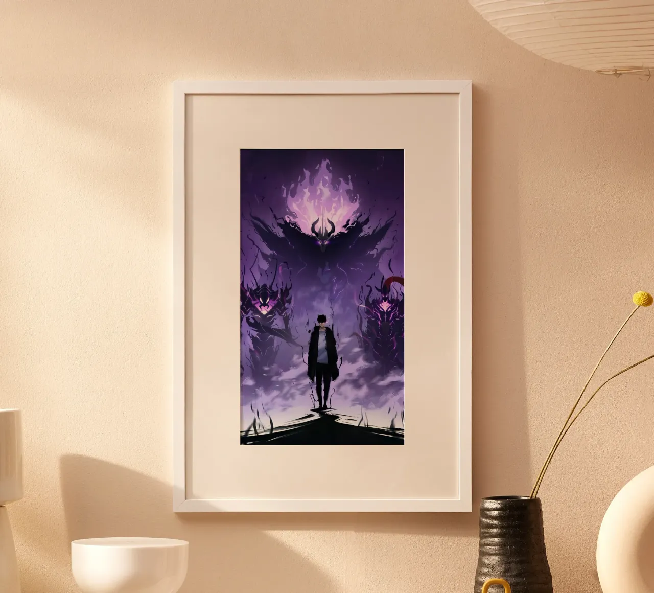 Livellamento in solitaria di Sung Jinwoo poster con telaio in alluminio da Alfamart