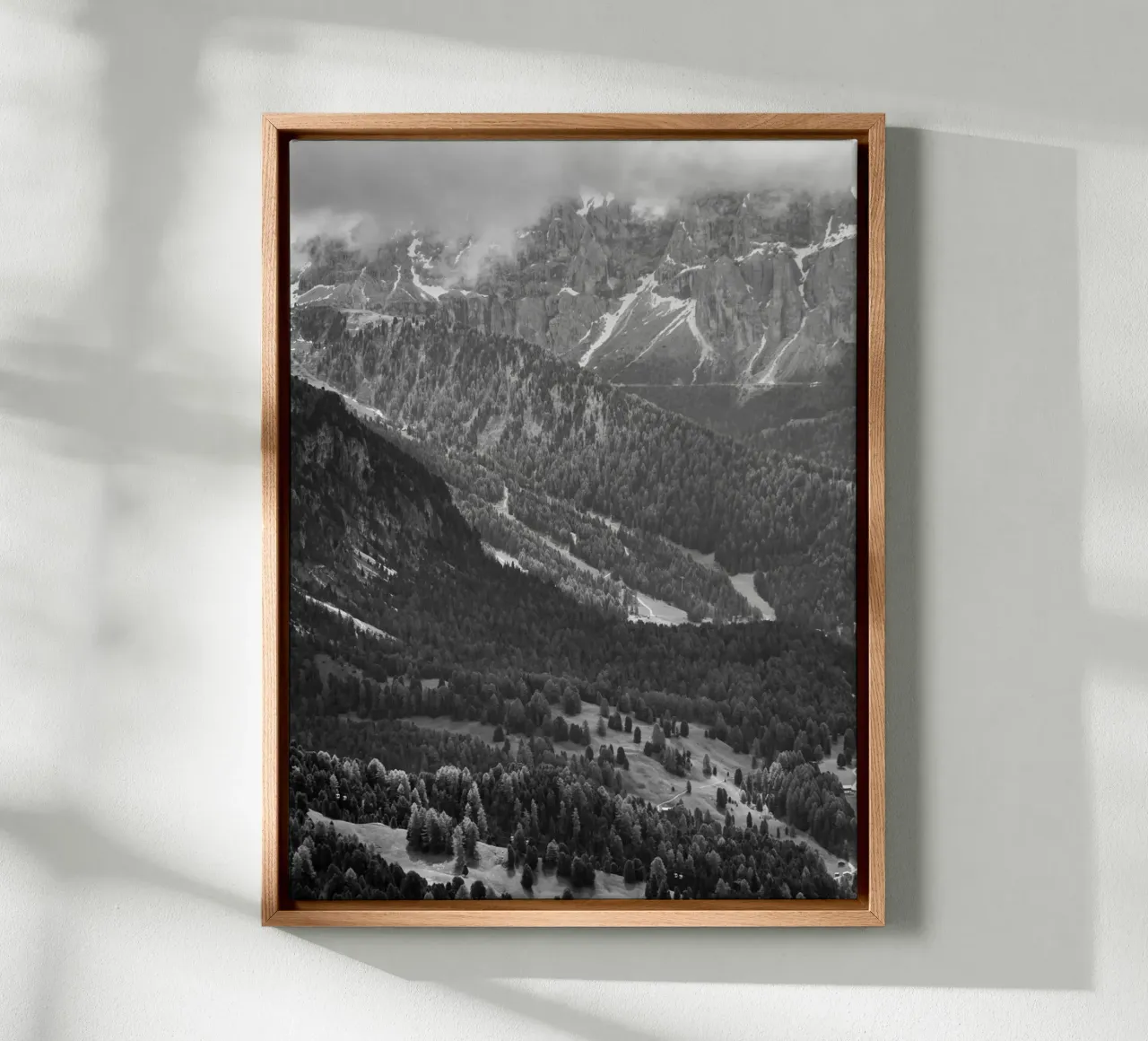 paesaggio montano in bianco e nero tela con Cornice a cassetta da karijn_landscapes
