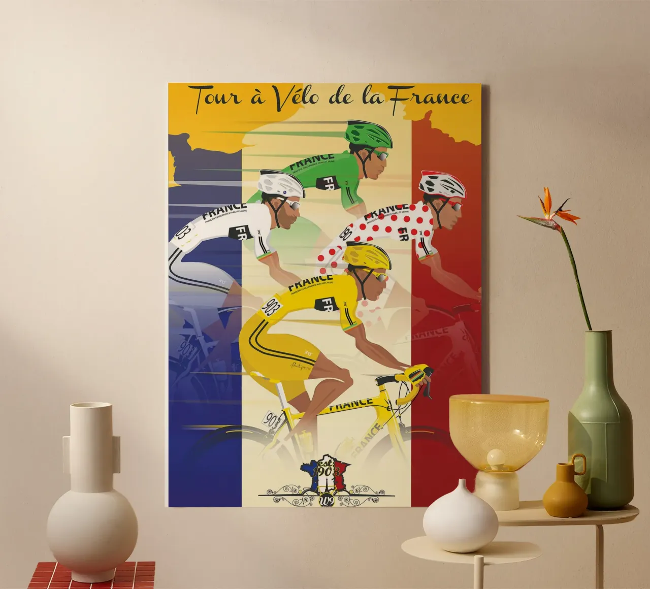 Truien van de tour canvas met Baklijst van Thomas