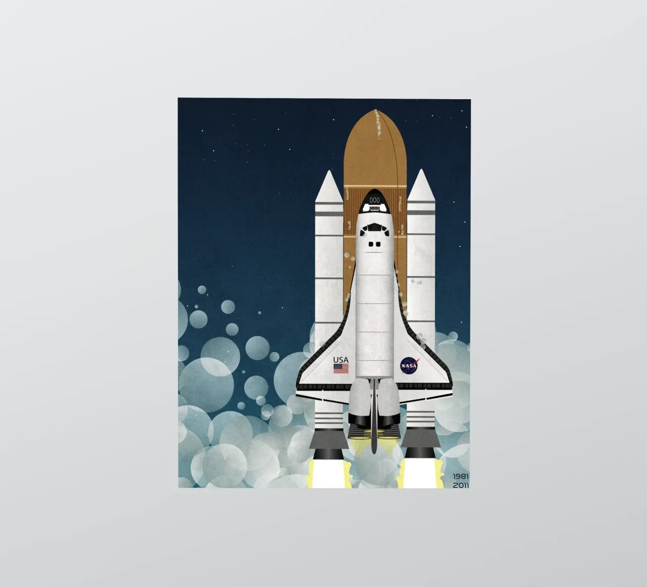 Lancement de la navette spatiale de la Nasa autocollant de Thomas