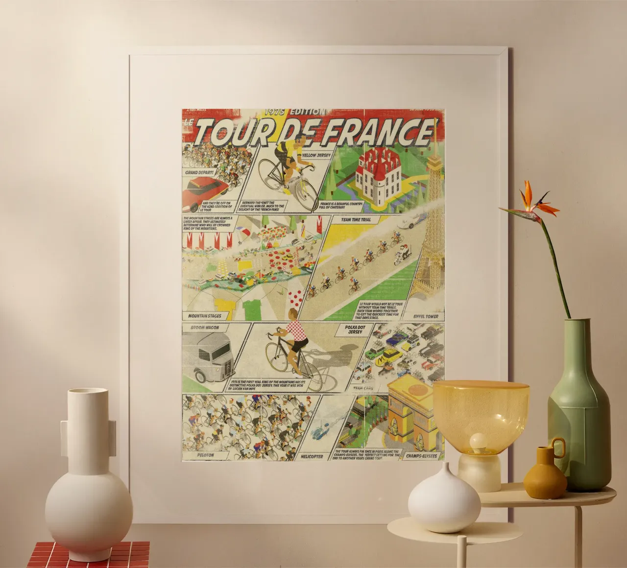 Fumetto di ciclismo retrò poster da Thomas