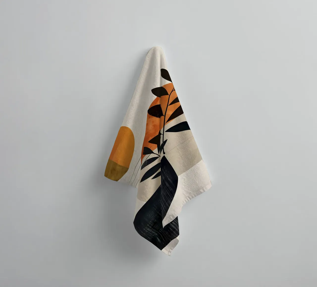 Minimal modern botanical towel by LaylaOzHome