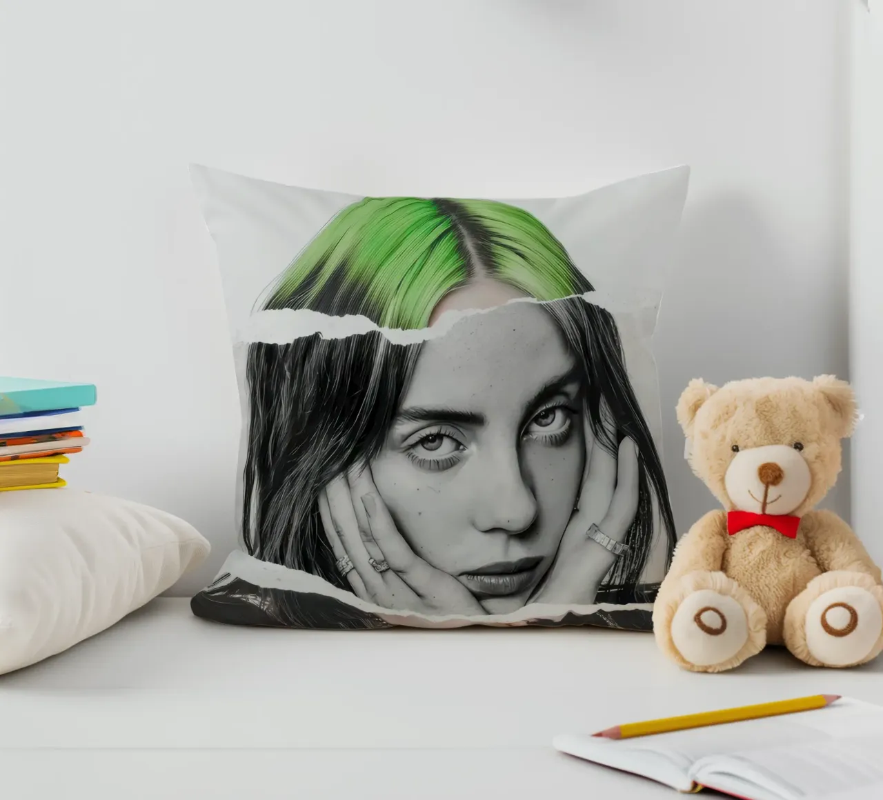 capelli verdi - billie eilish cuscino da AudioLibrary