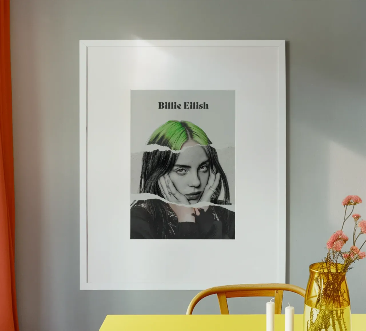 capelli verdi - billie eilish poster con telaio in plastica da AudioLibrary