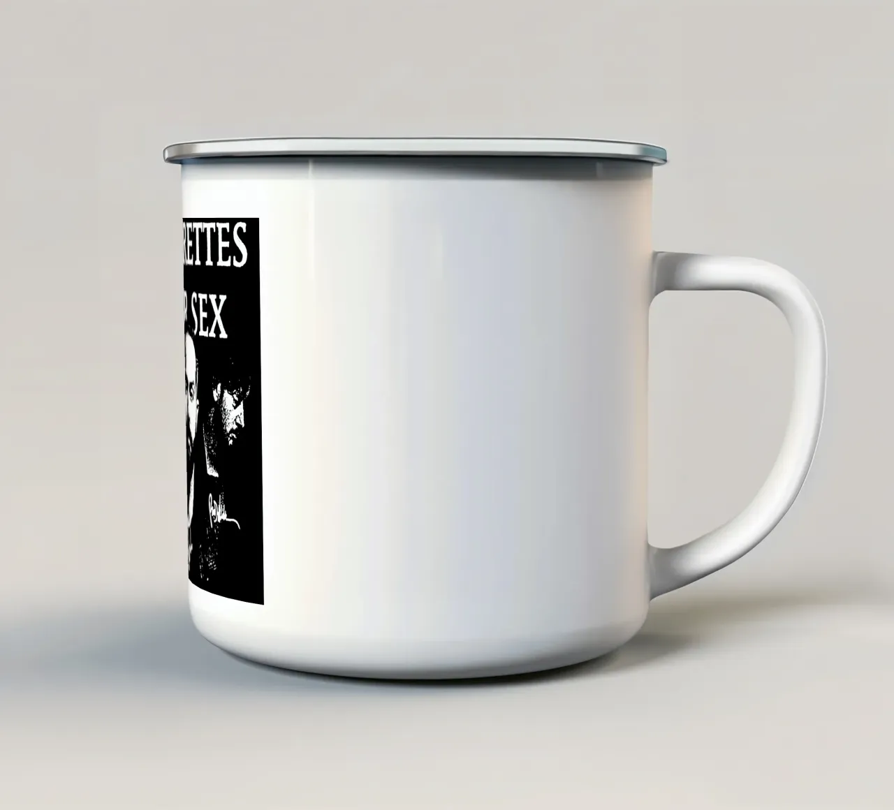 Apocalisse - Sillhouette nero profondo tazza in smalto da igoshdesigns