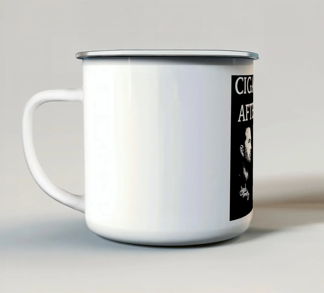 Apocalisse - Sillhouette nero profondo tazza in smalto da igoshdesigns