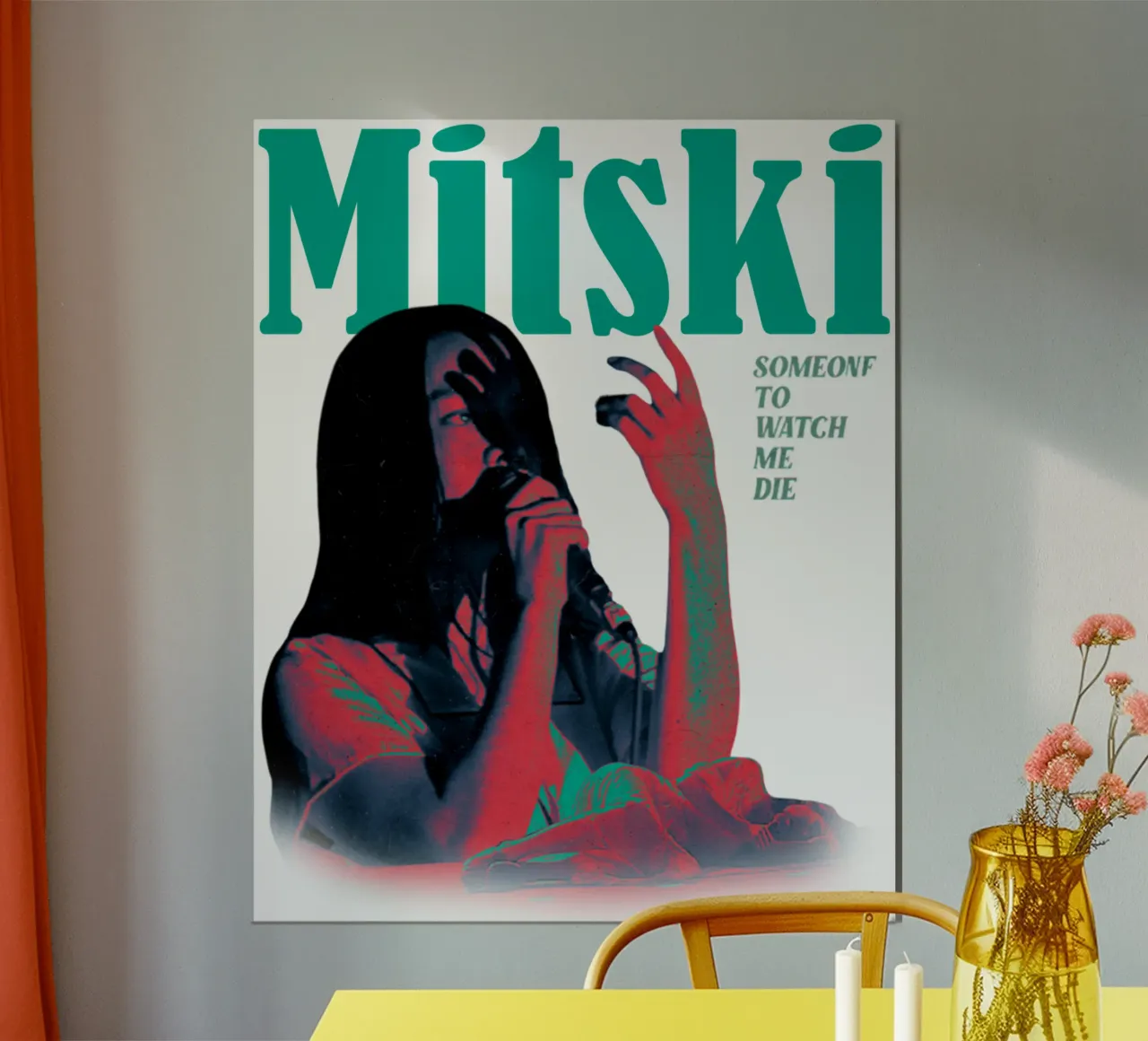 Cantante Indie anni '90 essenziale poster con telaio in legno da igoshdesigns