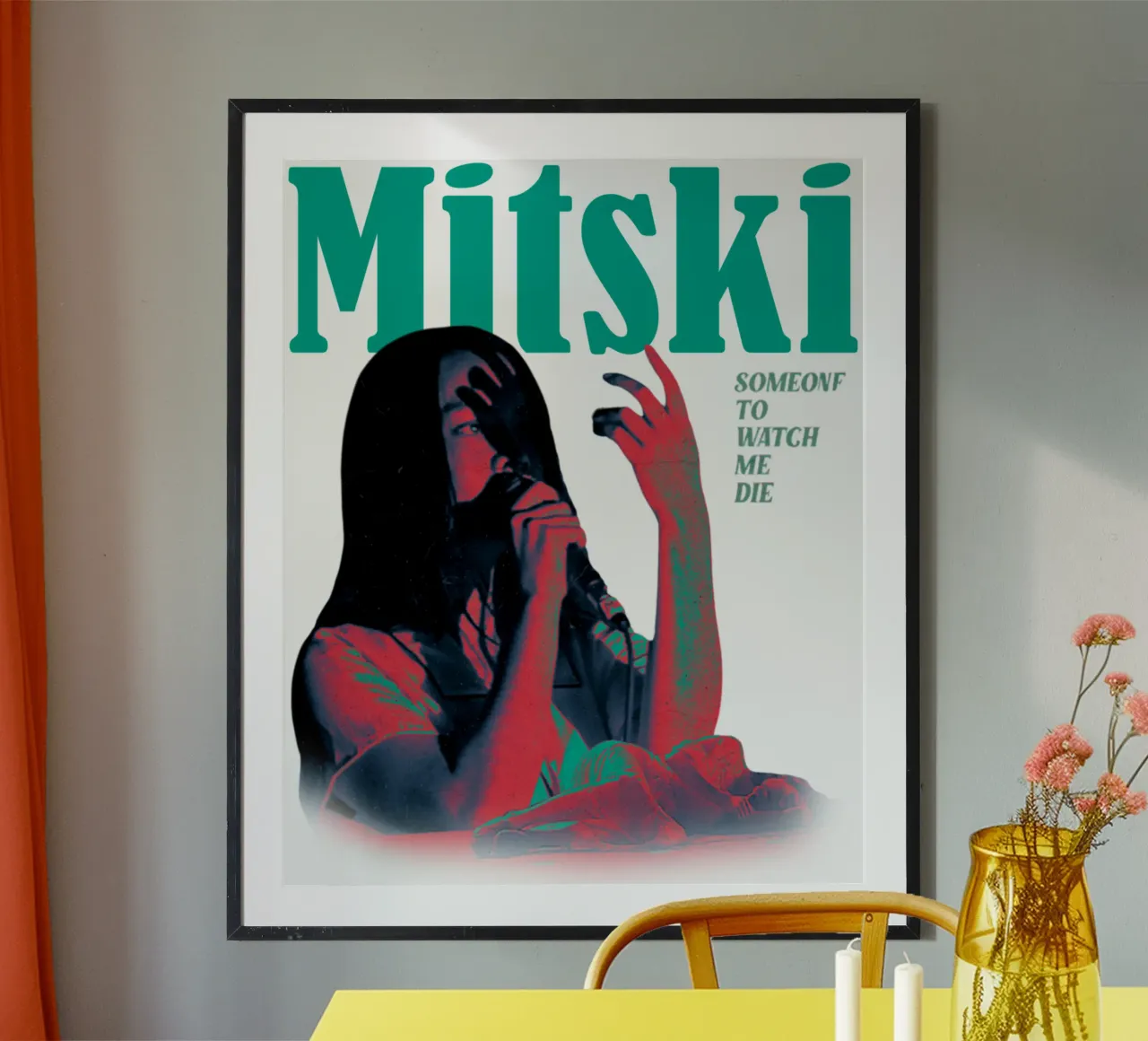 Cantante Indie anni '90 essenziale poster con telaio in legno da igoshdesigns