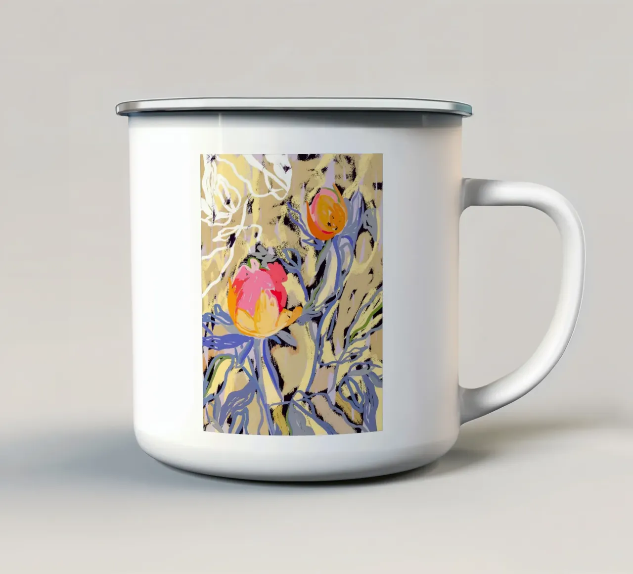 Bloei in het Boterwoud emaille mok van 83oranges