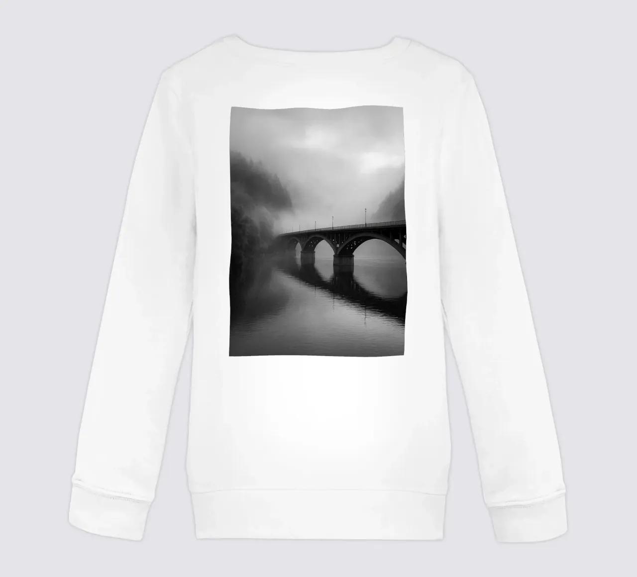 ponte sul fiume fotografia in bianco e nero felpa bambino da roosses