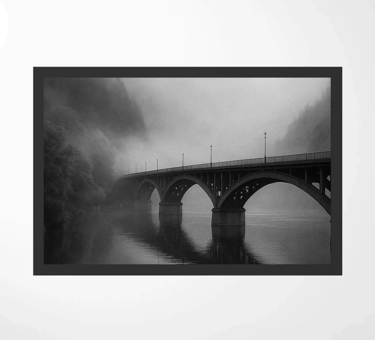 ponte sul fiume fotografia in bianco e nero zerbino da roosses