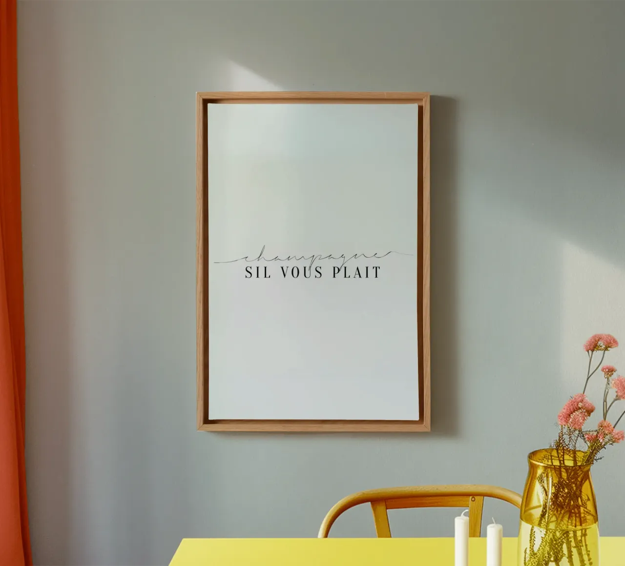 Champagne Sil Vous Plait tela con Cornice a cassetta da Honeymoon Hotel