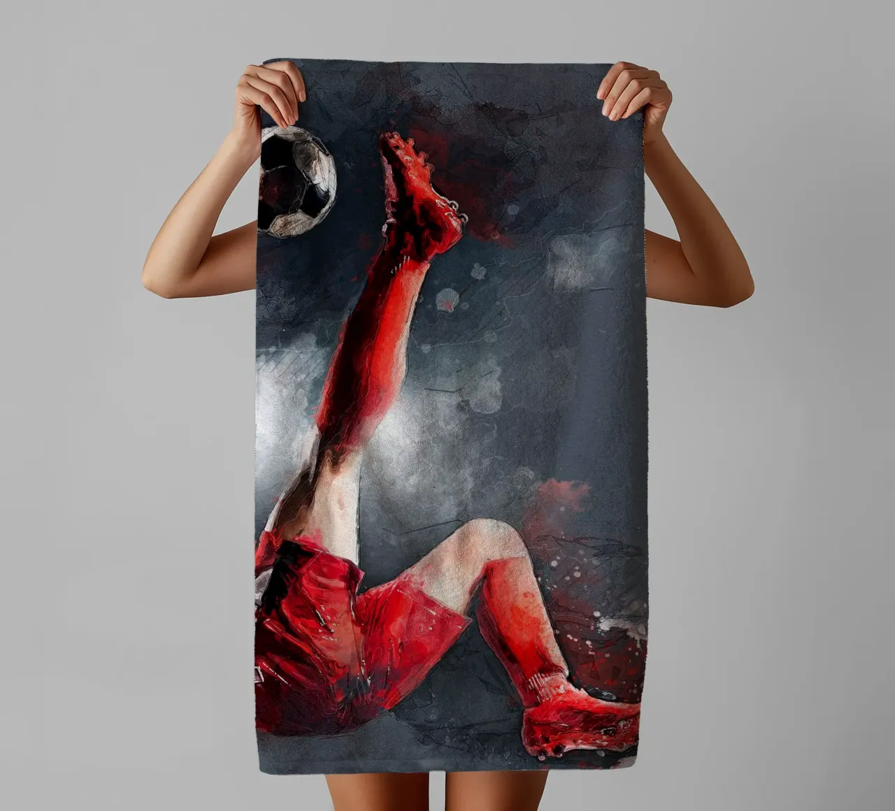 Giocatore di calcio sport art 3 asciugamano da bagno da Justyna Jaszke JBJart