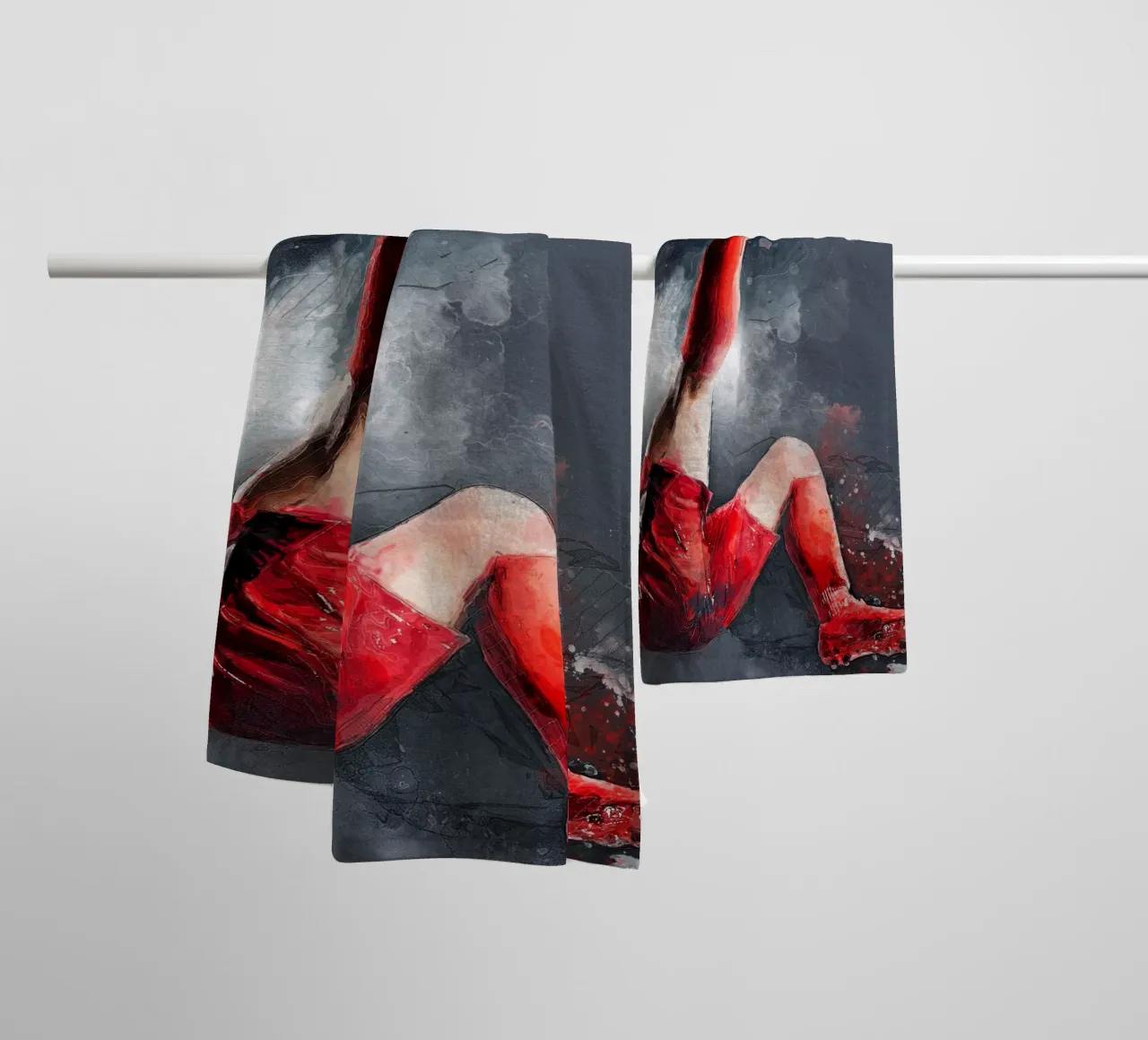 Giocatore di calcio sport art 3 asciugamano da bagno da Justyna Jaszke JBJart