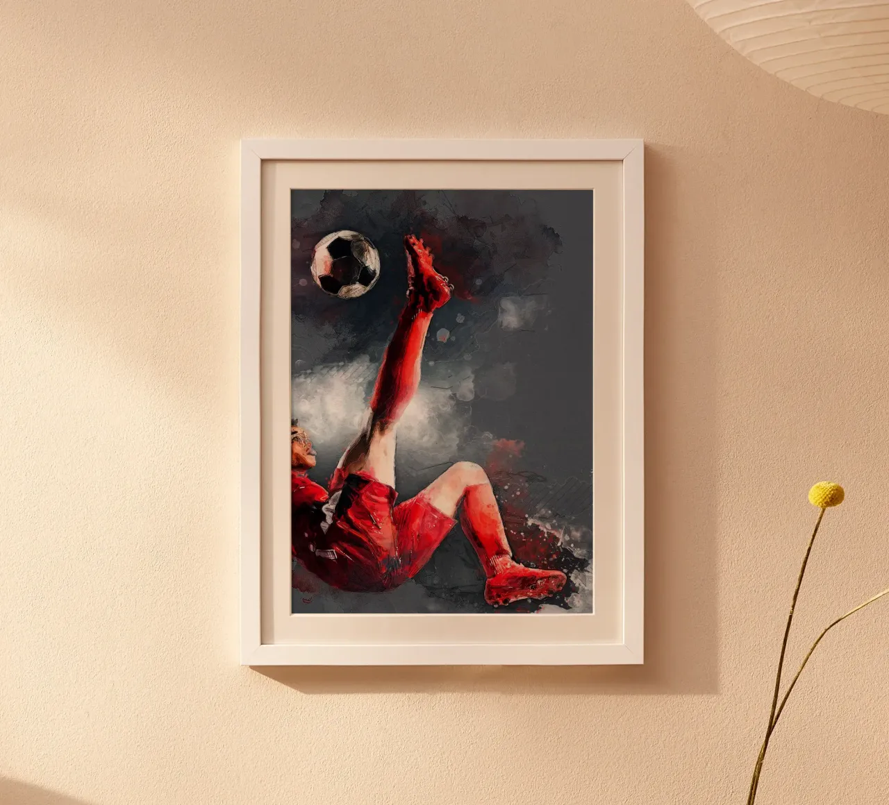 Giocatore di calcio sport art 3 poster con telaio in alluminio da Justyna Jaszke JBJart