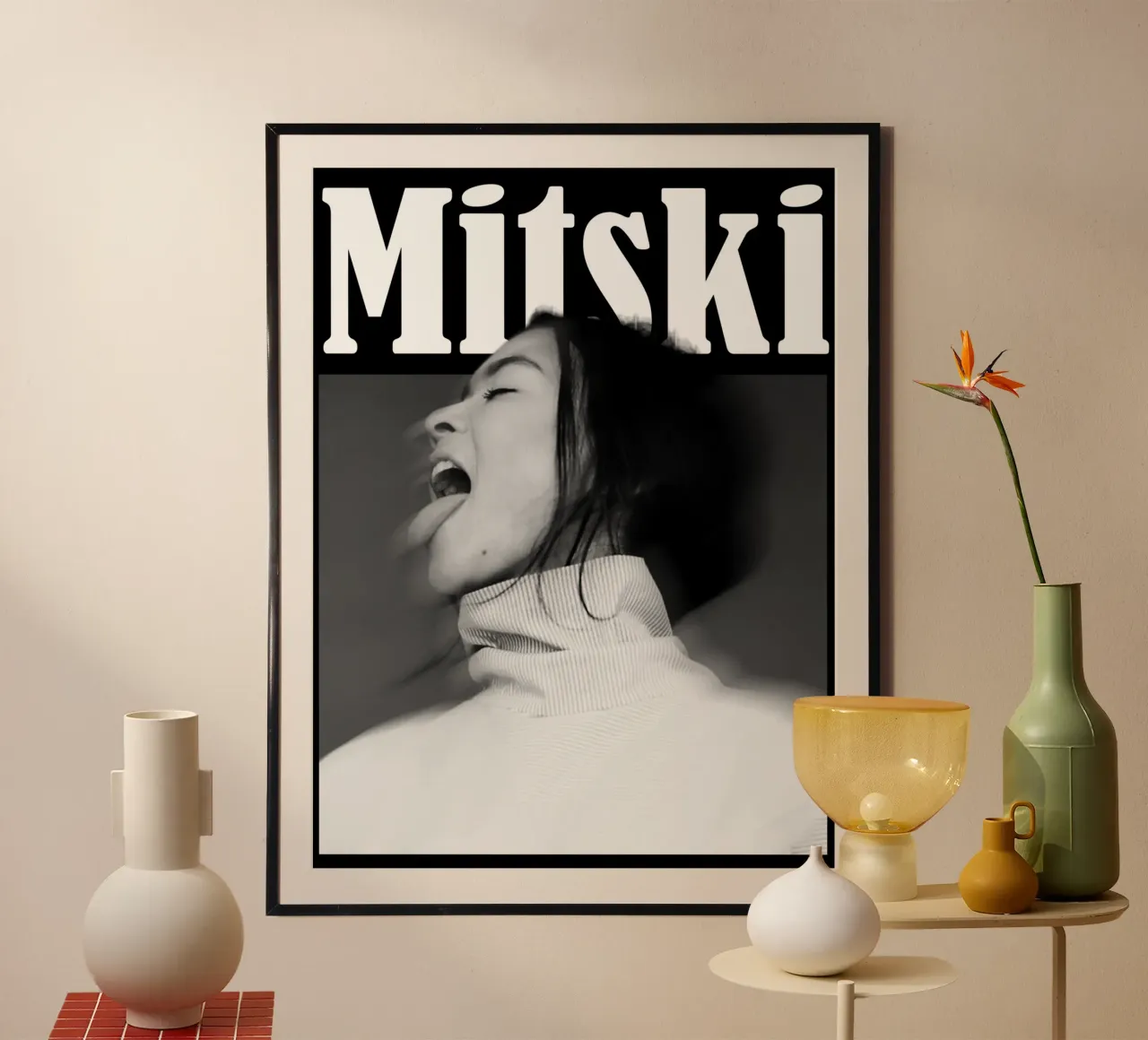 Cantante Indie Vintage - Alternativa poster con telaio in legno da igoshdesigns