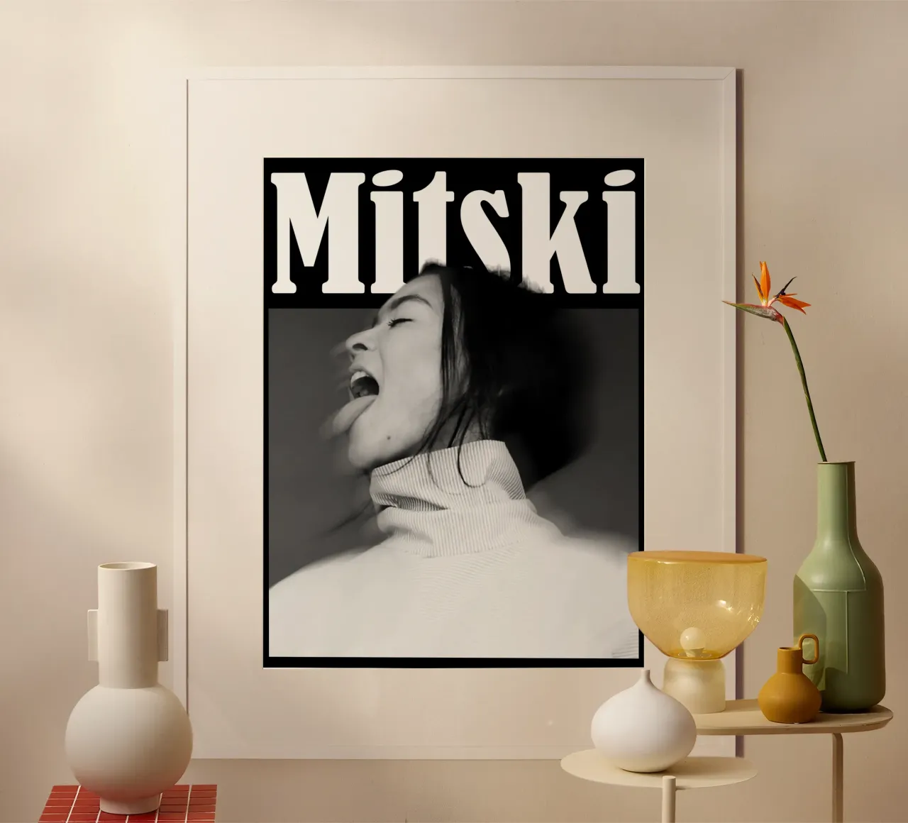 Cantante Indie Vintage - Alternativa poster con telaio in legno da igoshdesigns