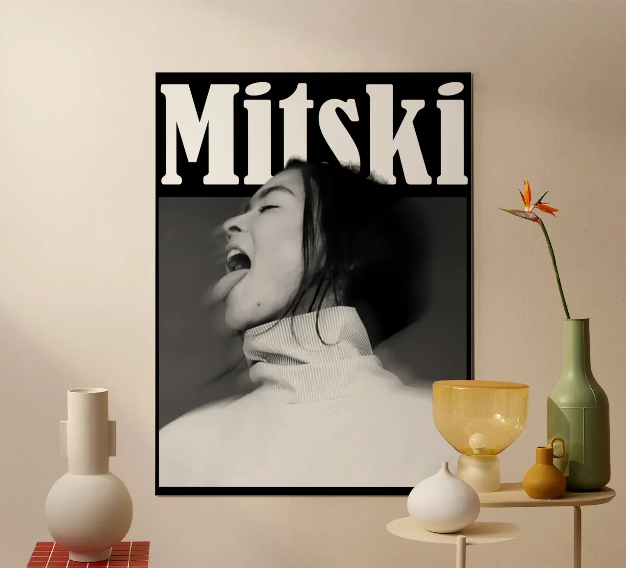 Cantante Indie Vintage - Alternativa poster con telaio in legno da igoshdesigns